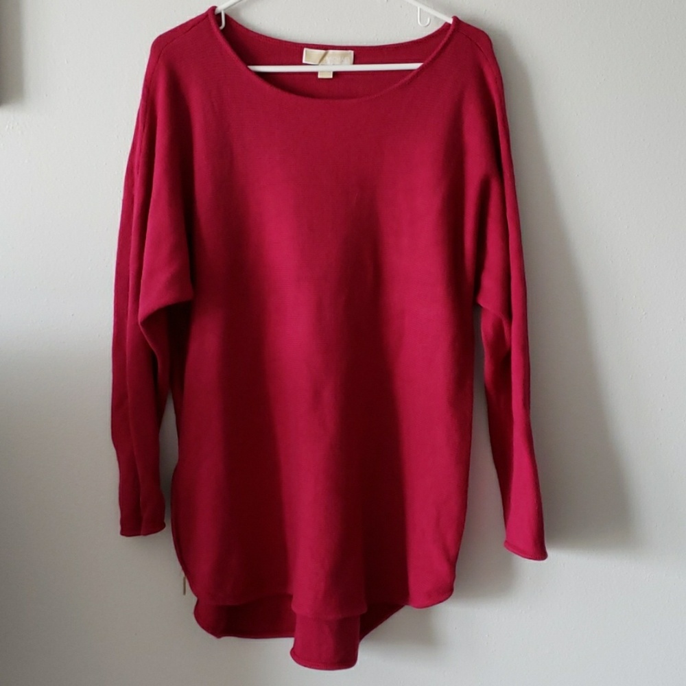 Michael Kors Magenta Zipper Sweater Size XL